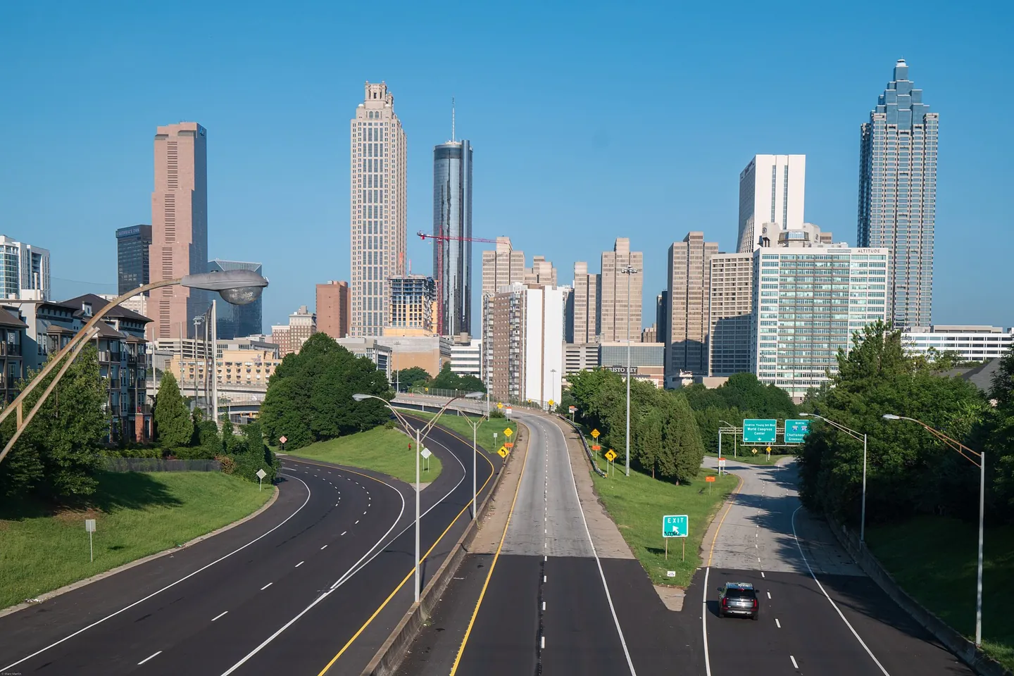 Atlanta skyline and city roads